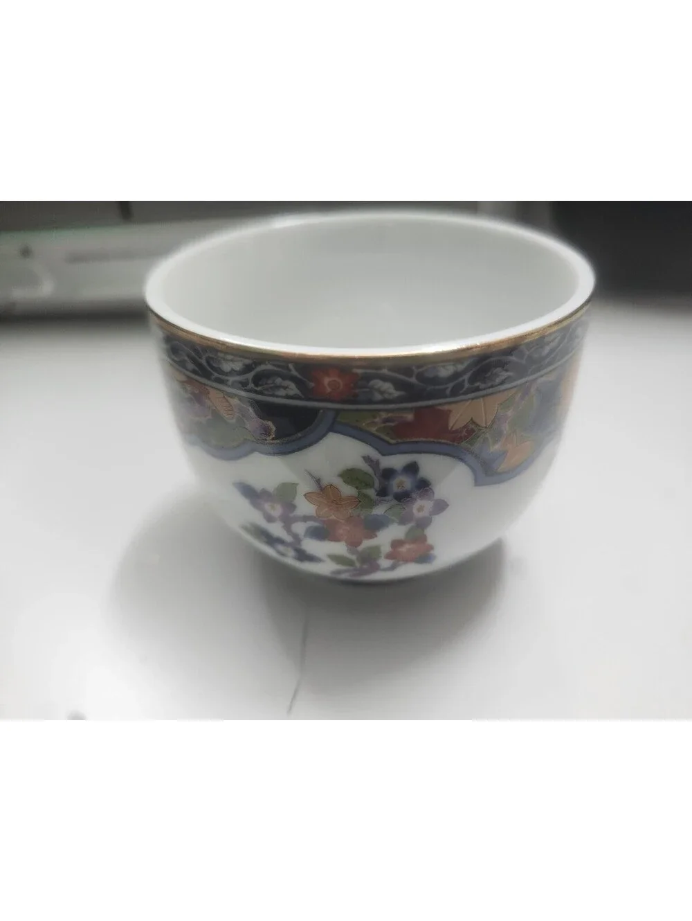 Vintage Japanese Porcelain Tea Cup and Decorative Plate Set